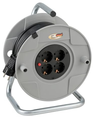 BAT - Avvolgicavo Elettrico Automatico AK 260, Svolgitore Bobine Cavi Elettrici, 50 m, H05VV-F 3G1,5, 27 pezzi