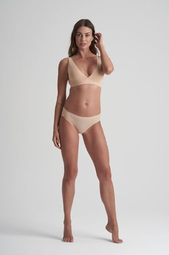Bye Bra Mutandine Imbottite Senza Cuciture, Vita Bassa, Mutandine Imbottite con Sollevatore di Culo, Controllo della Pancia, Modellatore per Il Corpo, Coscia più Sottile, Beige, S M L (M, m)