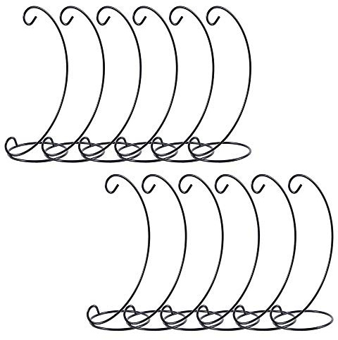 12 Stücke Ornament-Ständer Hängende Glasball Präsentations Ständer Christbaumkugel-Halter zum Aufhängen, Metall, L-Form Halter Haken Candlestick GlasBall Laterne Hängeständer