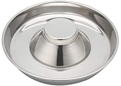 STAINLESS STEEL 34cm Puppy Slow Feed Bowl Anti Bloat Feeder Gulp Dog Weaning Share Dish Metal