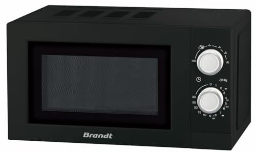 BRANDT - SM2016B - Micro-ondes Solo Mécanique 20L – 800W – 6 niveaux de puissance de cuisson – Minuterie 35minutes – Cavité énamelite – Noir