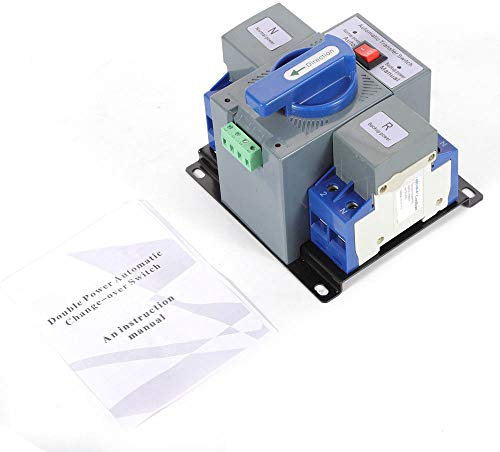 Transfer Switch Dual Power Automatic Switch Leistungsschalter 230V AC 2P 6A-63A Transferschalter mit Kontrollleuchte Anzeige 2SU mwandlungszeit