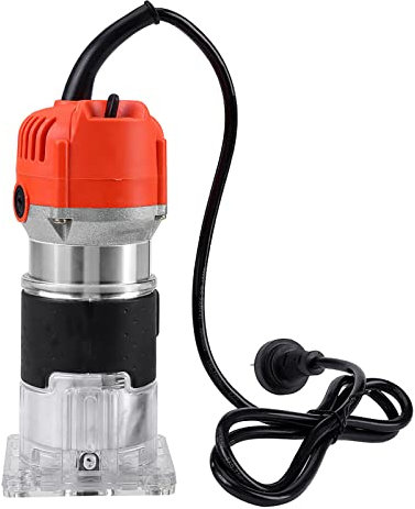 Oberfräse Multifräse Trimmer Kantenfräse 580W Holzfräse Elektrische Handschneider Einhandfräse Fräse 6,35 mm Multifunktionsfräse Hand Routing Fräsen Trimmfräser 30000 U/min für Trimmen Schlitzkerben