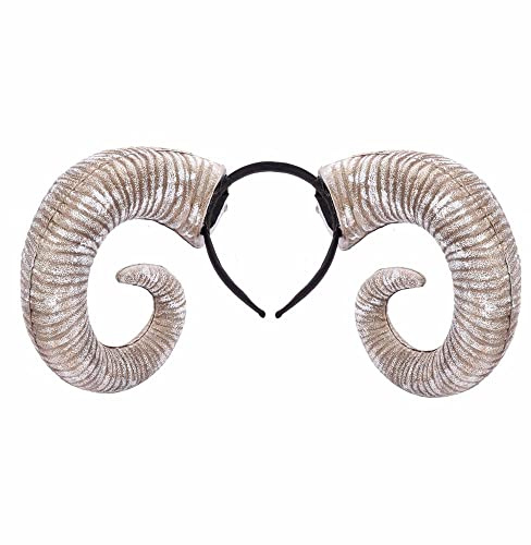 GIVBRO Halloween Stirnbänder Ziege Teufel Horn Haarreifen Kopfbedeckung für Tag der Toten Party Kostüm Foto Requisiten Weiß