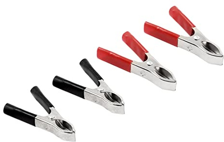 PATIKIL 50A Pinze a Coccodrillo Morsetti, 2 Coppia Isolata Batteria Pinze per Elettrici Collega, Argento Placcato