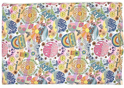 Bio coussin aux grains d'épeautre biologique - 30x20cm - Flower Power coton bio - Bouillotte sèches, Coussin thermique aux graines - Compresse froide