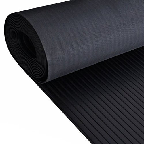 ZEYUAN Gummi-Bodenmatte Gummi, Garagenboden, Werkstattmatte, Gummimatte, Werkstattboden, Garagenmatte, Autofußbodenbelag, 5 x 1 m breit gerippt