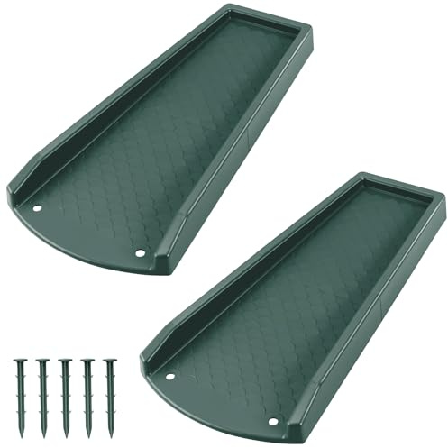 Ogutter Splash Blocks for Gutters Downspouts, 24 Downspout Extensions for Rain Water Drainage, Thickened Gutter Splash Guard with Fixing Piles(2 Pack, Green)