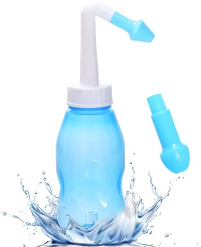 Nasendusche Set Nasenspülflasche Nasenspülkanne zur Nasenreinigung und Nasenspülung Neti-Topf Nasendusche Erwachsene Kinder 300ml