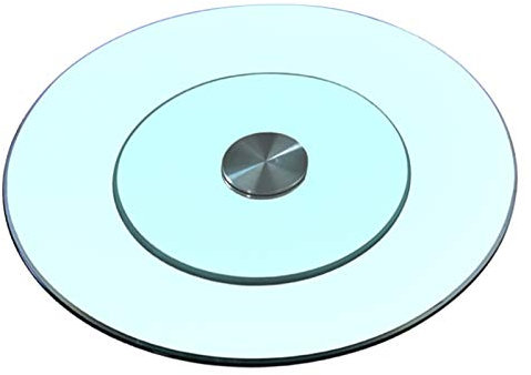 SORVA Plateau tournant en Verre, Plateau à Fromage Robuste, Bords polis, Conception à Double Verre, idéal pour Table à Manger