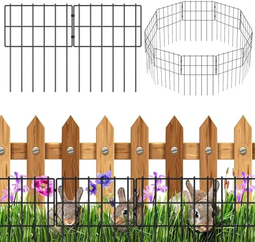 Dekorativer Gartenzaun,10 Stück Tier Barriere Zaun für Hunde,33cm L x 43cm H Gartenzaun,Anti Doggie Graben Garten Grenze,unter Boden Zaun unten Welpe Blocker Pfähle für den Hof,Blumenbeet,Bäume