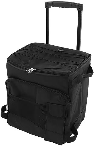 PerGar Großer Rollkühler, 43-l-Rollkühler auf Rädern, Wasserdichter Dual-Zipper-Rollkühler, Tragbare Isolierte Kühltasche auf Rädern, mit Griff für Picknick-Camping