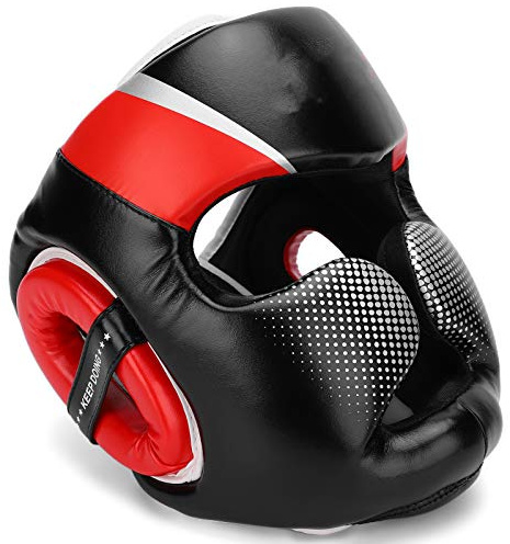 PerGar Boxhelm, Kopfbedeckung Boxen Sparring, Kopfbedeckung für Boxmänner, Boxhelm Gesichtsschutz Verdicken, Sanda Fighting Muay Thai Trainingsausrüstung für Erwachsene