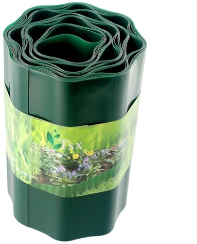 Borde flexible de césped para jardín, borde flexible, borde de césped, valla de plástico para jardín, patio, camino, balcón (20 x 9 m)