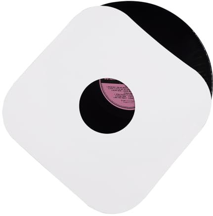 20 custodie interne per dischi in vinile in carta kraft bianca pesante con angoli arrotondati, coperture protettive antistatiche per album LP (25,4 cm)