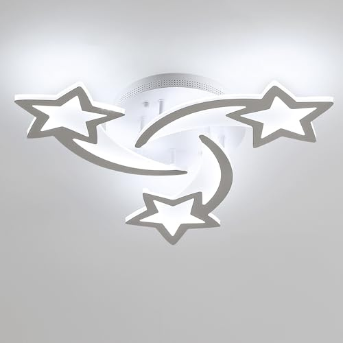 Osairous Lamparas de Techo LED, 36W 3240lm Plafon LED Techo, Luz de Techo Diseño de forma de estrella para Cocina, Salón, Dormitorio, Pasillo, Acrílico Blanco, Luz Blanca Fría 6500K