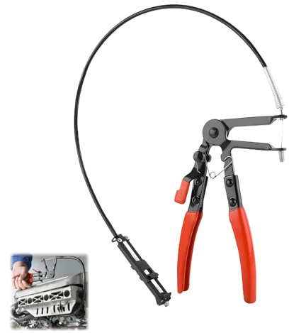 Flexible Long Reach Hose Clamp Plier Cable-Type Spring Loaded Hose Clamp | 65cm Removal Tool for Car Maintenance, Fuel Pipes, Oil Pipes, Radiator, Water Hose Repair, Automotive Repair Hand Tool