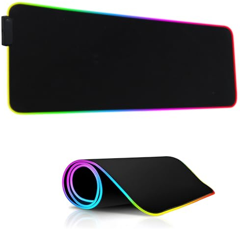 Anluomania Tappetino per Mouse, Mouse Pad, Tappetino Mouse Gaming RGB, 800 * 300 * 4mm, 15 Modalità Luce, Impermeabile e Antiscivolo, Lavabile, per Tastiera, Computer, PC, Giocatore, Scrivania