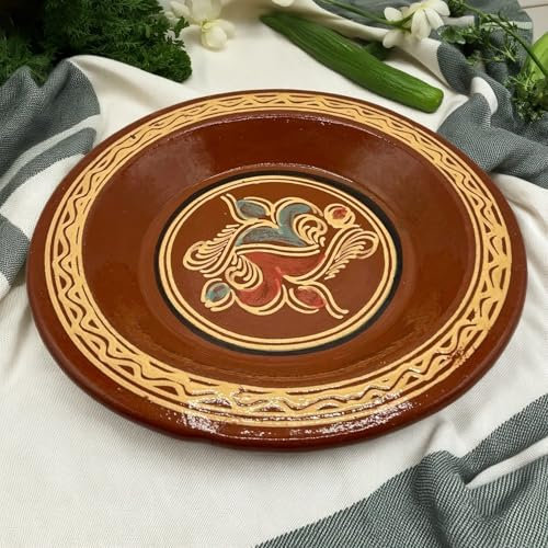 Hand Decorated Terracotta Couscous Plate – Traditional Moroccan Crafts Ø30 cm 1804250801 Tunisa Turkey Ethnic World