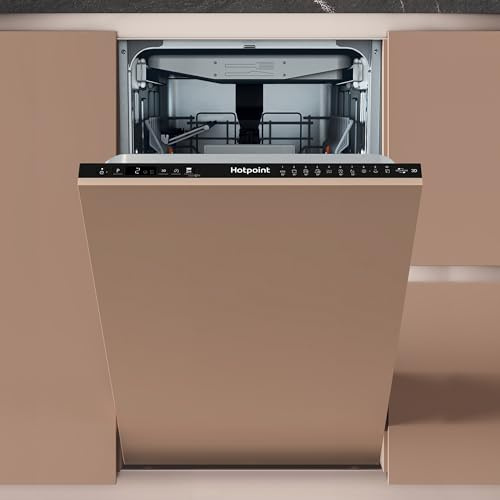 Hotpoint Fully Integrated Slimline Dishwasher - Black Control Panel with Fixed Door Fixing Kit Kit - C Rated