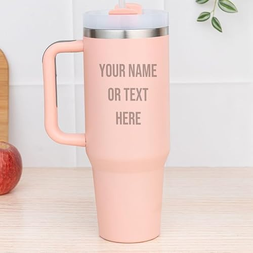 Wanapix | Taza Térmica Rosa XL Personalizada | Conserva Frío y Calor