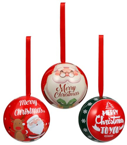 LOLIPPYY 3 Stück Weihnachtskugeln zum Befüllen Hohlkugeln als Christbaumschmuck Vielseitige Weihnachtsdekoration für Baum Fenster Türen Geschenkidee für Familie und Freunde