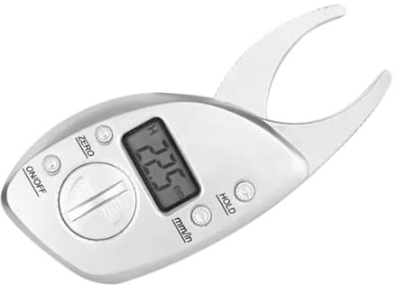Hoement Caliper Numérique Portable pour Graisse Corporelle Pince Pli Cutané Outil Précis pour Mesurer Bras Cuisses Accessoire Fitness Léger