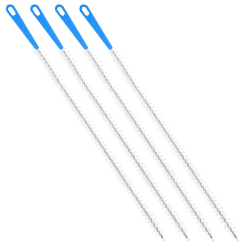 Yuanchu Confezione da 4 spazzole flessibili per la pulizia dello scarico, lunghezza 60 cm, strumento per rimuovere gli intasamenti dello scarico con setole in nylon resistente alla ruggine, strumento