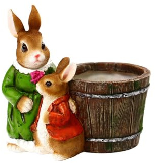 KIXZSAZ Easter Ornament Holiday Atmospheres Flower Pot Resin Sculpture Decoration Statue Houseplant Figurine, Type 1