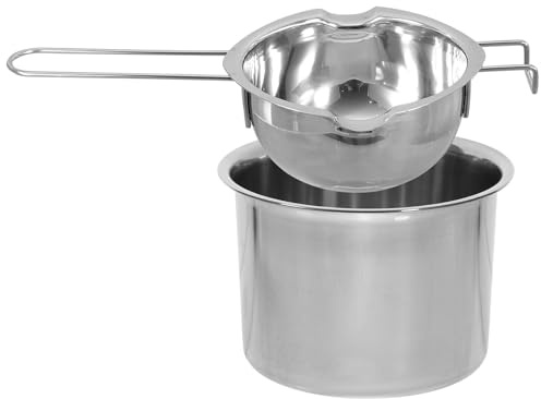 jojofuny Olla Doble de Acero Inoxidable para Estufa Cazo para Fundir Mantequilla y Queso Cuenco para Baño María de Resistente y Portátil para Repostería y Cocina