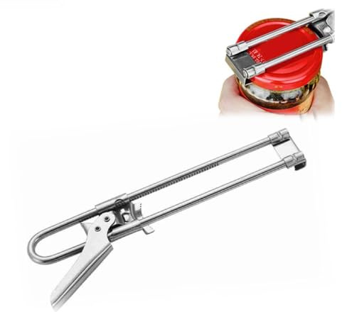 Abrelatas ajustable de acero inoxidable – Abrelatas de metal, adecuado para personas con articulaciones de muñeca débiles, herramientas de cocina prácticas, regalos para entusiastas de la cocina