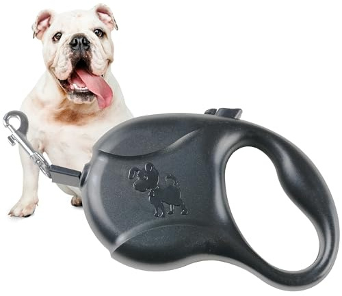Guinzaglio per Cani Allungabile 5 Metri in ABS Resistente, Guinzaglio Retrattile con Blocco Automatico, Impugnatura Ergonomica Antiscivolo, per Cani Piccoli Medi e Grandi