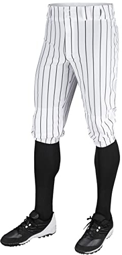 CHAMPRO Mutandine da baseball classiche da uomo con tripla corona gessata in poliestere, bianco, nero, taglia M