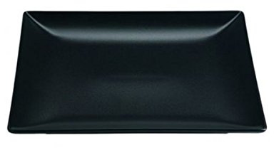 Visiodirect Lot de 6 Assiettes Plates Kuro carrées Noire 26 x 26 cm