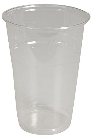 ABENA Gastro-Line Clear Disposable Plastic Cups, Eco-Labelled Plastic Construction From Plant-Derived Starch, Compostable and Biodegradable Disposable Party Cups - 25cl-50PK
