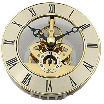 DEEWISH Uhrwerk,Transparent Skeleton Clock Inserts Einbau-Uhr Quartz Uhrwerk Tischuhr Hochwertiger Europäischer Stil Clock DIY