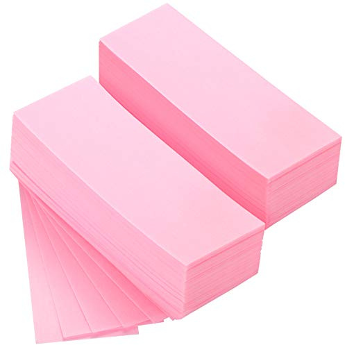 Waxing Strips Pink Non-Woven Hair Removal Wax Strip Facial Body Wax Strip Sheet Hair Removal Wax Paper for Facial Leg Bikini Hair Cleaning and Removal (200 Pieces)