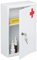 Relaxdays Armario Botiquín, Cerradura, Vacío, 2 Compartimentos, Mueble Medicinas Pared, 32 x 21,5 x 8 cm, Blanco y Rojo, Hierro