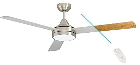 EGLO Deckenventilator SESIMBRA, 3 Flügel Ventilator mit Licht, nickel