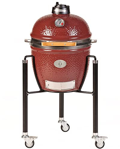Monolith Junior PRO-Serie 2.0 Rot Keramikgrill Ø 33 cm Grillrost inklusive Gestell