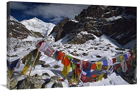 24 x 36 in. Prayer Flags at Five Thousand Meters, Gotcha La, Kangchenjunga, India Art Print - Colin Monteath