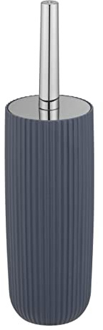 WC-Garnitur Agropoli Dunkelblau, geschlossener Bürstenhalter aus hochwertigem Kunststoff mit plastischer Formgebung und strukturierter Oberfläche, BPA-frei, hygienische WC-Bürste, Ø 10 x 36,5 cm