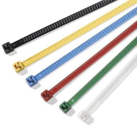 HellermannTyton - Lot 150 Colliers Serrage Réouvrables Nylon Multicolores