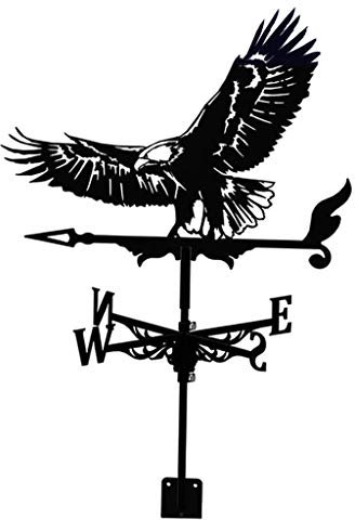 Duiaynke Klassische Wetterfahne, Silhouette, Tierfigur, Ornament, Garage, Kuppel, Scheune, Pavillon, Garten, Wetterfahne, Adler, 35 x 75 cm