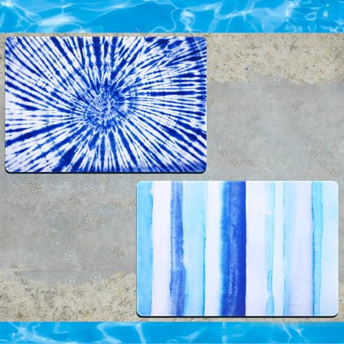 Kigley Poolmatten für Poolrand, Dunkelblau, 15,8 x 58,4 cm, 2 Stück | Outdoor-Teppiche für Terrassenbereich, 15. 7 x 23 cm. 15,2 cm, Schwimmzubehör, Willkommenskissen, wasserdichte