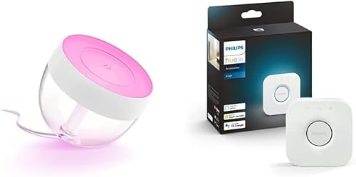 Philips Lighting Hue White and Color Ambiance Iris Blanc + Pont de Connexion - Fonctionne avec Alexa - Compatible avec Apple Homekit