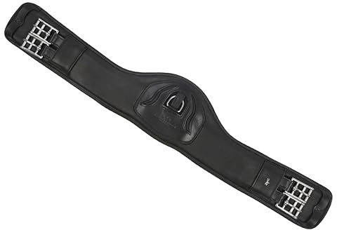 Schockemöhle Sports GmbH Schockemöhle Kurzgurt Sattelgurt Pittsburgh anatomisch schwarz Silber Softleder, Größe:60cm