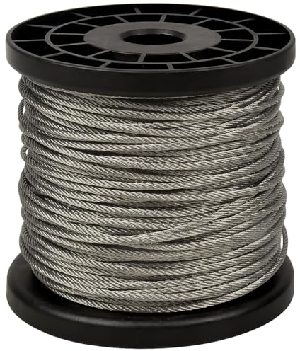 Ehuihuan Drahtseil 2mm Edelstahl, Gardinenseil, Stahlseil, Picture Hanging Wire Rope, Seilaufhängung, Edelstahldraht, Spannseil, Spanndraht, Stainless Steel Garden Wire, Gartendraht 60m