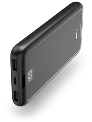 Hama Powerbank Performance 10 10000mAh (externer Akku mit 1x USB C + 2X USB A, Power Pack Zertifiziert, Akkupack Handy Zubehör, Tablet, Bluetooth-Box etc., tragbares Ladegerät klein) anthrazit
