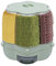 fennnds Distributeur de céréales, 2 couleurs, avec 6 grilles, 25 × 25 × 27 cm, distributeur de nourriture rotatif à 360° avec verre doseur, distributeur de céréales pour céréales, riz, soja, maïs